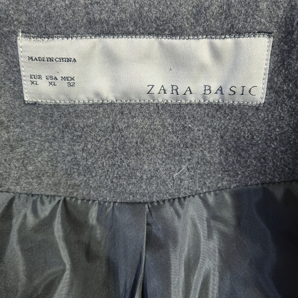 Zara Basic Gray Single Breasted Belted Peacoat Po… - image 7